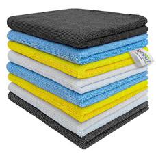Deals, Discounts & Offers on  - SOFTSPUN Microfiber Basic Cleaning Cloths, 8 pcs 40x40cms 280GSM Multicolor! Highly Absorbent Lint and Streak Free Multipurpose Wash Cloth