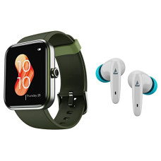 Deals, Discounts & Offers on  - boAt Xtend Smart Watch with Alexa Built-in, 1.69 HD Display & Airdopes 181 True Wireless Earbuds with ENx Tech, Beast Mode
