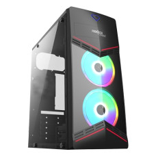 Deals, Discounts & Offers on  - FRONTECH Orient Gaming Cabinet/Computer Case with HD Audio | ATX/Mini ATX Compatible with Glass Side Panel | Installed 2 x 120 mm RGB Fan, 1 x USB 3.0, 2 x USB 1.0 (FT 4358, Black)