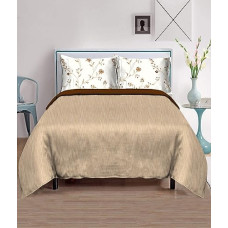 Deals, Discounts & Offers on  - Blossoms pure100% Cotton King Size bedsheets with 2 Pillow Cases. 112 inch x 112 inch Sheets with Lining Designs on Dark Cream bedsheets with Engineered Pillows to Make Your Bedroom More Alluring.