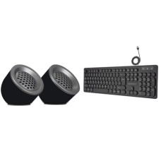 Deals, Discounts & Offers on  - ZEBRONICS Zeb-Pluto 2.0 Multimedia Speaker with Aux Connectivity,USB Powered && K24 USB Keyboard with Long Life 8 Million Keystrokes, Silent & Comfortable Use, Slim Design, Retractable Stand