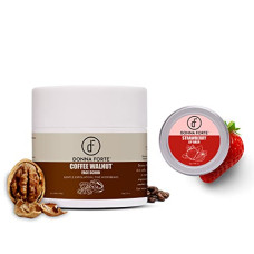 Deals, Discounts & Offers on  - Donna Forte Coffee Walnut Face Scrub with Fine Microbeads for Gentle Exfoliation (100g) + Donna Forte Strawberry Lip Balm with Vitamin E