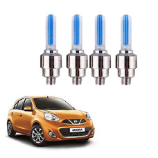 Deals, Discounts & Offers on  - Kandid 4 Pcs - Blue Led Flash Tyre Wheel Valve Cap Light Safety Light with Built-in Motion Sensor Led