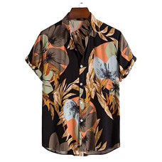 Deals, Discounts & Offers on Men - Leriya Fashion Shirts For Men || Rayon Tropical Leaf Printed & Preppy Short Sleeves || Cool Shirts for Men || Shirts for Men Regular Fit || Summer Wear Shirts