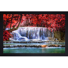 Deals, Discounts & Offers on  - SAF paintings Natural Waterfall Large Synthetic Framed UV Digital Reprint Painting (14x20-inch) SANFMM8227