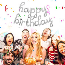 Deals, Discounts & Offers on  - Crackles Cursive Foil Letters Handwriting Design Script happy birthday Foil Balloon (Silver)