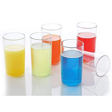 Deals, Discounts & Offers on  - Kuber Industries 6 Pieces Unbreakable Stylish Transparent Water Glass/Juice Glass/Beer Glass/Wine Glass Plastic Glass Set 250 Ml (White)| Durable and Elegant Drinkware Set