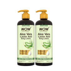 Deals, Discounts & Offers on  - WOW Skin Science Aloe Vera wit Lactic Acid Body Lotion | Ultra Light Hydration | All Skin Type | 400ml | Pack of 2