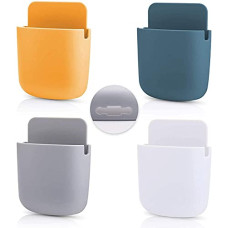 Deals, Discounts & Offers on  - Karm Creation 4psc set Multipurpose Plastic Hanging Mobile Phone Organizer Stand,Wall Door Mount Storage Box Remote Control,Toothbrush/pest,key holder,stationery shelf adhesive multi-color