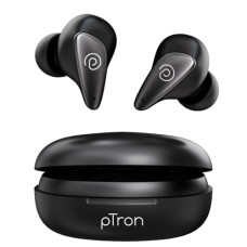 Deals, Discounts & Offers on Headphones - pTron Bassbuds Wave ENC Bluetooth 5.3 Wireless Headphones, 40Hrs Total Playtime, TruTalk AI-ENC Calls, Movie Mode & Deep Bass, in-Ear TWS Earbuds, Touch Control & Type-C Fast Charging (Pearl Black)