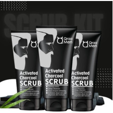Deals, Discounts & Offers on  - Qraa Activated Bamboo Charcoal Scrub with Essential Oils,For deep cleansing pack of 3 Scrub(300 g)