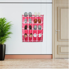 Deals, Discounts & Offers on Furniture - Flipkart Perfect Homes Studio Over Door Hanging in 16 Pockets Plastic Collapsible Shoe Stand(Pink, 4 Shelves, Pre-assembled)