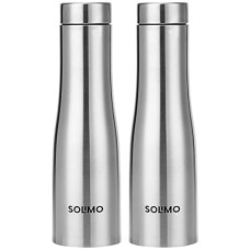 Deals, Discounts & Offers on  - Amazon Brand - Solimo Curved Stainless Steel Water Bottle, Set Of 2, 1 liter Each
