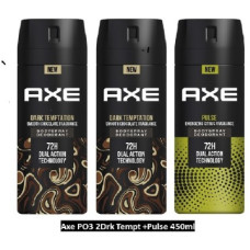Deals, Discounts & Offers on  - AXE Dark Temptation 150 ml (Pack of 2) and Pulse 150 ml Deodorant(3 Items in the set)