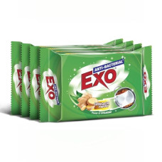 Deals, Discounts & Offers on  - Exo Dishwash Bar, 360gm ( 90gm X 3 + 1 Bar Free) | Complete Dishwashing Solution With Anti-Bacterial Efficacy With Goodness Of Ginger | Remove Tough Grime, Kills Bacteria & Sanitizes The Utensils