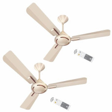 Deals, Discounts & Offers on  - Havells 1200mm Ambrose BLDC BLDC Motor Ceiling Fan | 5 Star Rated with RF Remote, 100% Copper, Upto 57% Energy Saving | ECO Active Technology, 2 Year Warranty | (Pack of 2, Gold Mist Wood)