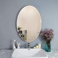 Deals, Discounts & Offers on  - Creative Arts n Frames 5mm Thick Exquisite Beveled Frame Less Oval Wall Mount Mirror