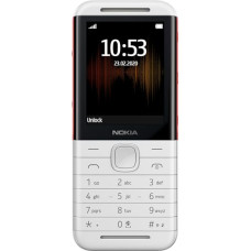 Deals, Discounts & Offers on Electronics - Nokia 5310 Dual SIM Keypad Phone with MP3 Player, Wireless FM Radio and Rear Camera with Flash | White/Red