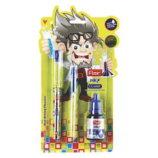 Deals, Discounts & Offers on Stationery - FLAIR Inky Series Classic Liquid Ink Fountain Pen Blister Pack | Ergonomic Grip Makes It Easy To Hold | Easy Refilling System With Jumbo Tube For Longer Writing | Blue Ink, Pack Of 2