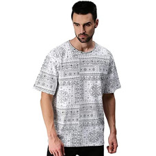 Deals, Discounts & Offers on Men - [Sizes S, M, L, XL, 2XL] Veirdo Pure Cotton Oversized Loose Baggy Fit Drop Shoulder Round Neck Stay Stong Back Graphic Printed Black Half Sleeves T-Shirt