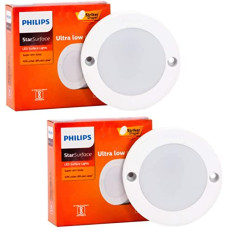 Deals, Discounts & Offers on  - Philips 3W StarSurface Striker Cabinet Cool White Flush Mount Ceiling Lamp (Pack of 2)