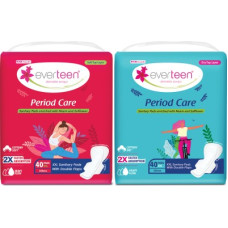 Deals, Discounts & Offers on  - everteen Period Care XXL 40 Soft & 40 Dry Enriched With Neem and Safflower Sanitary Pad(Pack of 80)