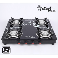 Deals, Discounts & Offers on  - Sigri-wala Surya ISI Certified Toughened Door Step WarrantyTornado Stainless Steel Manual Gas Stove(4 Burners)