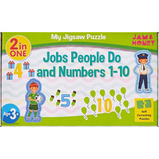 Deals, Discounts & Offers on  - Amazon Brand - Jam & Honey Kid Jobs People Do & Numbers Puzzle - Multicolor