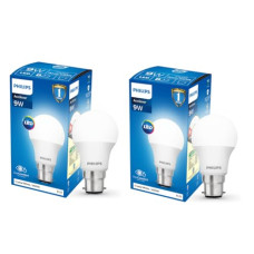 Deals, Discounts & Offers on  - Philips Ace Saver 9 Watt LED Bulb, Base B22 (Cool Day Light), Pack of 2