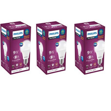 Deals, Discounts & Offers on  - Philips Ace Saver Base E27 9-Watt LED Bulb (Pack of 3, Crystal White)