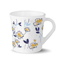 Deals, Discounts & Offers on  - Larah by Borosil Novelty Series Amara Blue Opalware Mug, Set of 4 Tea/Coffee Mugs, 280 ml Each, Microwave & Dishwasher Safe, Bone-Ash Free, Crockery Set Ideal
