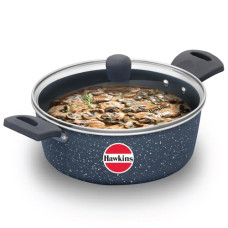 Deals, Discounts & Offers on  - Hawkins Ceramic Nonstick Cook n Serve Bowl with Glass Lid, 3 Litre, Induction Pot, Granite Casserole (ICCB30G)