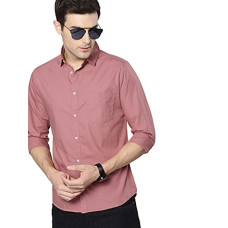 Deals, Discounts & Offers on Men - Dennis Lingo Men's Solid Slim Fit Cotton Casual Shirt with Spread Collar & Full Sleeves (Also Available in Plus Size)