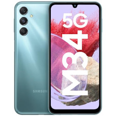 Deals, Discounts & Offers on Electronics - [For HDFC Bank Debit Card Emi] Samsung Galaxy M34 5G (Waterfall Blue,6GB,128GB)|120Hz sAMOLED Display|50MP Triple No Shake Cam|6000 mAh Battery|4 Gen OS Upgrade & 5 Year Security Update|12GB RAM with RAM+|Android 13|Without Charger