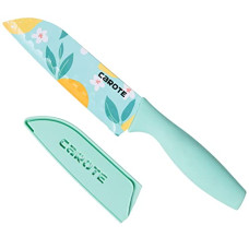 Deals, Discounts & Offers on  - CAROTE Knife Kitchen Knife Chef Knife Color Printing Santoku Knife & Non-Slip Handle with Blade Cover, Blue, 5 inch, Stainless Steel