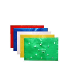 Deals, Discounts & Offers on  - Eclet 5 A4 Document File Folder Bag, Transparent Envelope Holder Storage Case, Snap Button Organizer, Clear Flower Plastic Container