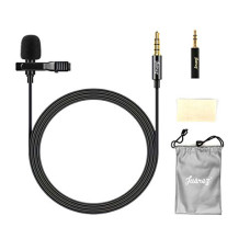 Deals, Discounts & Offers on  - JUAREZ JRM50 Lavalier Microphone Lav Mic Auxiliary Omnidirectional Condenser Clip Mic, 2 M/6.5 Feet TPE Cable (Black)