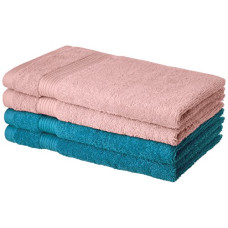 Deals, Discounts & Offers on  - Amazon Brand - Solimo 100% Cotton 4 Piece Hand Towel Set, 500 GSM (Turquoise Blue and Baby Pink)