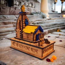 Deals, Discounts & Offers on  - KRAAFTIQUE Shri Kedarnath Dham Temple in Wood Color 3D Model Mandir Statue - 04