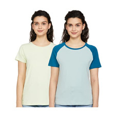 Deals, Discounts & Offers on Women - Amazon Brand - Symbol Women's Regular Fit T-Shirt (Pack of 2)