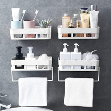Deals, Discounts & Offers on  - Primax Self Adhesive Bathroom Shelf/Bathroom Organizer Shelf/Wall Mount Bathroom Accessories(White-Pack of 4)