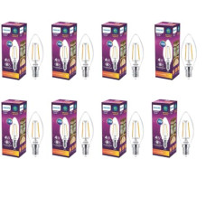 Deals, Discounts & Offers on  - Philips E14 Clear Candle 400-Lumen Decorative Wall Lights (4W, Pack of 8, Warm White)