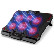 Deals, Discounts & Offers on Laptop Accessories - Tukzer RGB Laptop Cooling Pad Stand Riser, Portable Slim Quiet USB Powered Gaming Cooler Chill Mat| 6-Red-LED Fans| & Touch Control 7-Height Adjustment, Dual-USB-Port| 10-to 17-inch Laptops