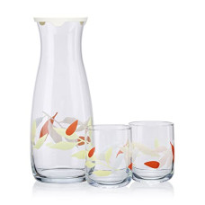 Deals, Discounts & Offers on  - Pasabahce Cotton Candy Glass Juice Set from House of Pasabahce from Turkey, Printed Transparent Cotton Candy Glass Juice Set, 1180 ml + 350 ml in Set of 1+2 Pcs, Perfect fit