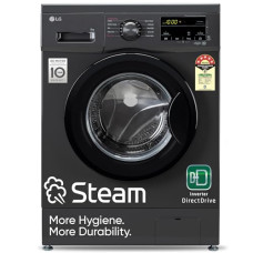 Deals, Discounts & Offers on Electronics - [HDFC Bank Debit Card Emi] LG 8 Kg 5 Star Inverter Direct Drive Touch Panel Fully Automatic Front Load Washing Machine (FHM1408BDM, Steam