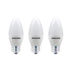 Deals, Discounts & Offers on  - Philips E27 Candle Frosted 400-Lumen Decorative Wall Lights (4W, Pack of 3, Warm White)