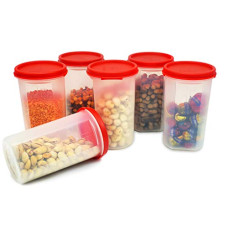 Deals, Discounts & Offers on  - Mahaware Alpha Modular Kitchen Container Set, 600ml, Set of 6, Red