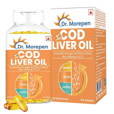 Deals, Discounts & Offers on  - DR. MOREPEN COD Liver Oil Capsules With Natural Omega 3, -, Natural EPA & DHA |Vitamin D & A | UltraPure & Finest COD Fish Pack of 100 Softgels