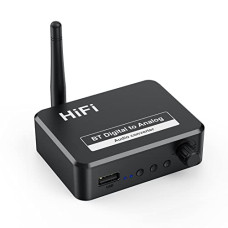 Deals, Discounts & Offers on  - Tobo Bluetooth 5.1 Digital Audio Receiver, DAC, Digital to Analog Converter 3.5mm Aux RCA L/R U-Disk High Fidelity Optical Stereo 2 in1 Wireless Adadper - TD-843WA