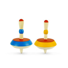 Deals, Discounts & Offers on  - Lakdi ki kathi Wooden Spin Top Set |Fine Motor Skills, Visual Tracking, Balance and Physics, Focus and Concentration | Set of 2 | Age: 3+ Years